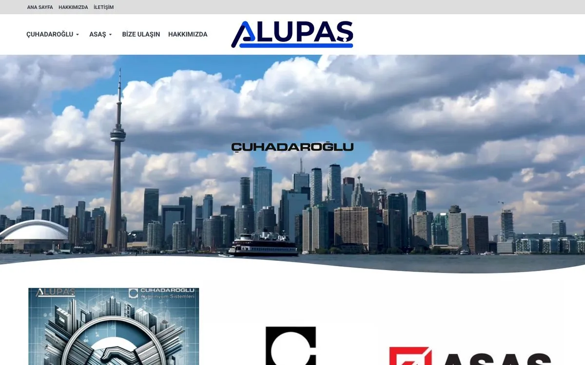 Alupaş web sitesi ana sayfası