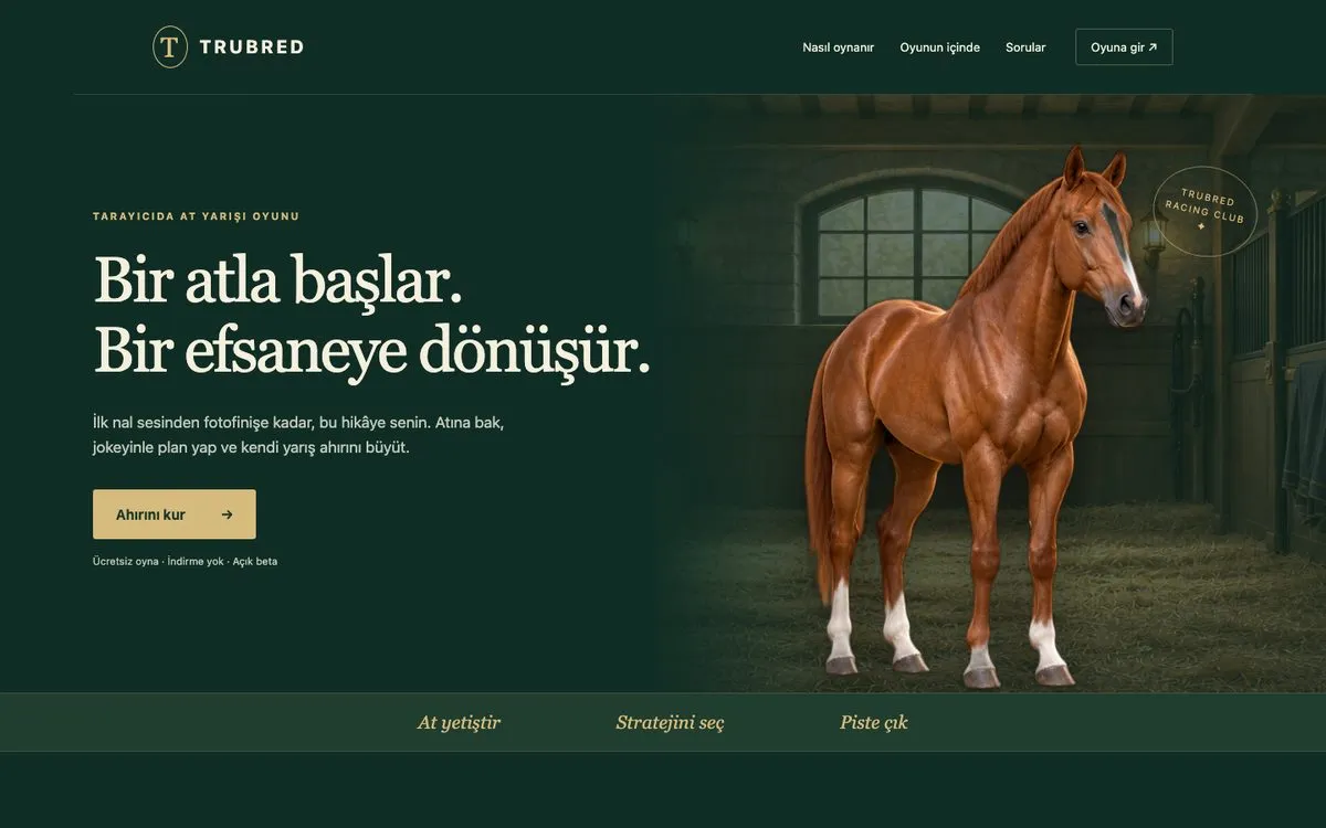 Trubred web sitesi ana sayfası